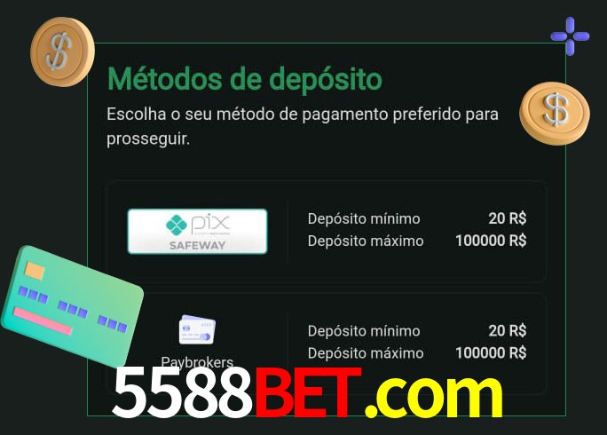 O cassino 5588bet.com oferece uma grande variedade de métodos de pagamento